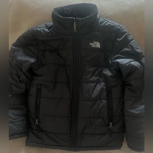 North face black coat boys size M (10/12)